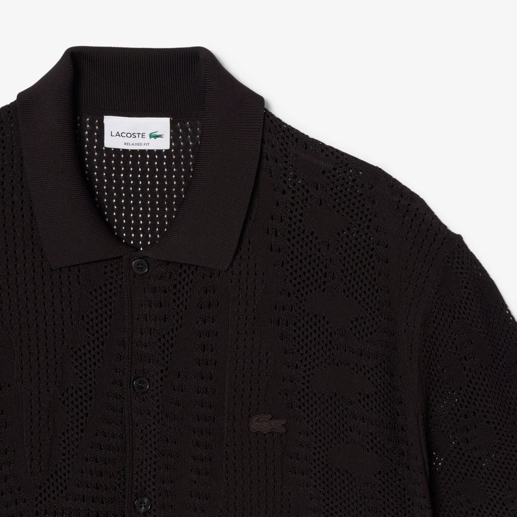 Áo Len Lacoste Nam Dáng Rộng Dệt Ren In Hình Cá Sấu