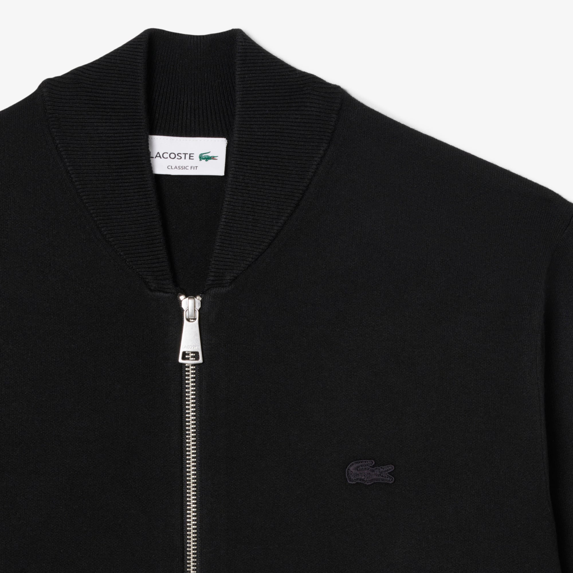 Áo Khoác Bomber Lacoste Nam Dáng Cổ Điển Dệt Kim Hai Mặt Có Khóa Kéo