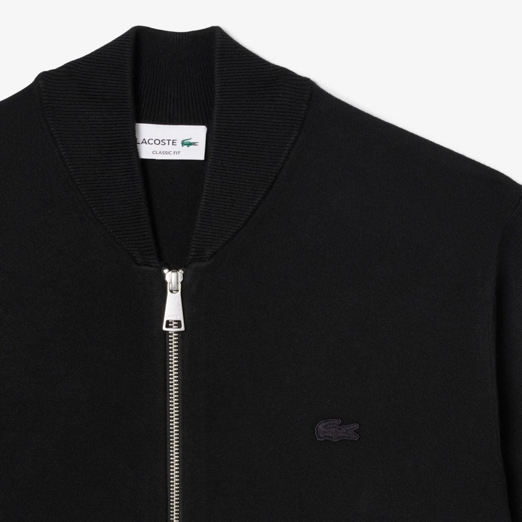 Áo Khoác Bomber Lacoste Nam Dáng Cổ Điển Dệt Kim Hai Mặt Có Khóa Kéo