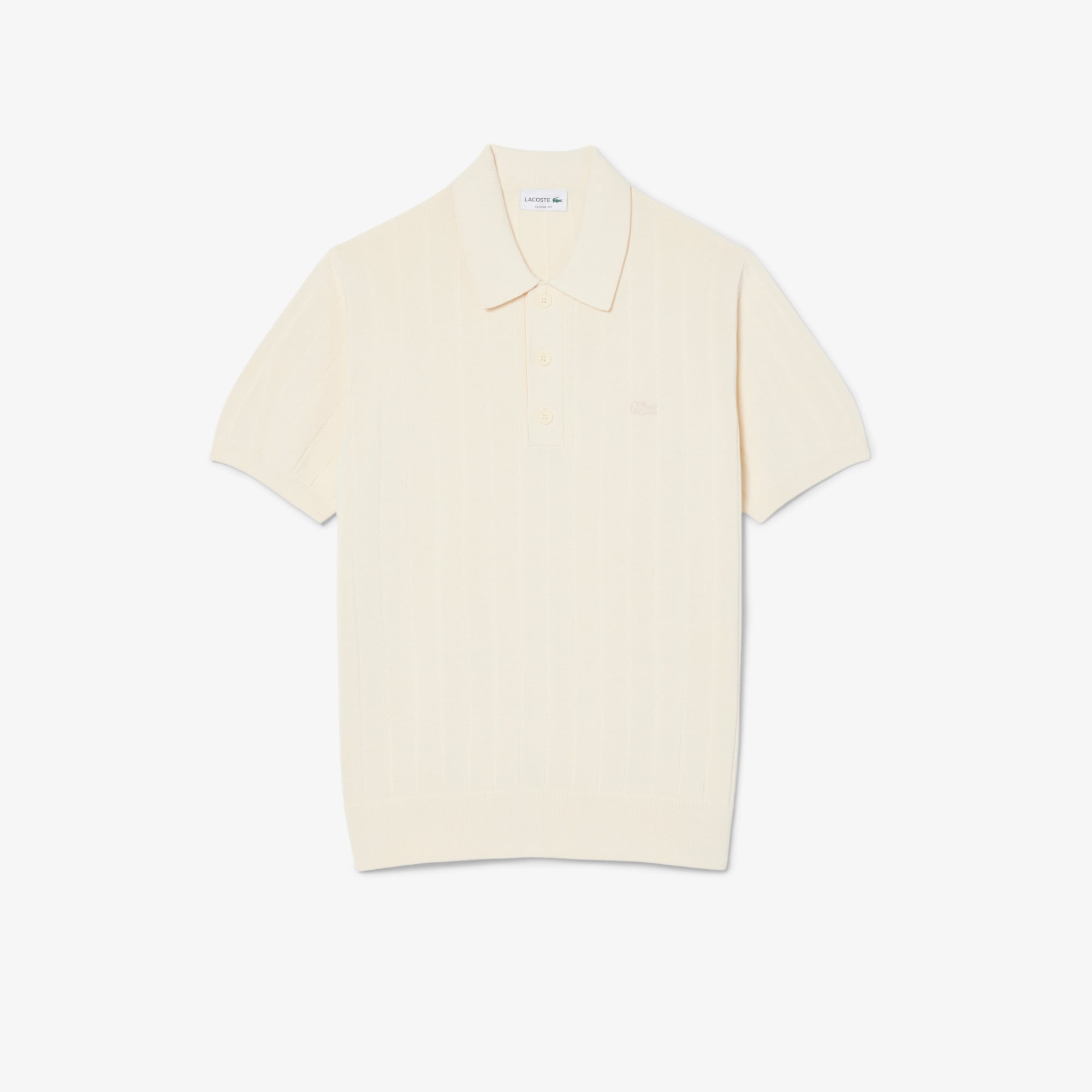 Áo Len Lacoste Nam Dáng Cổ Điển Dệt Gân Mềm Mại Cổ Polo