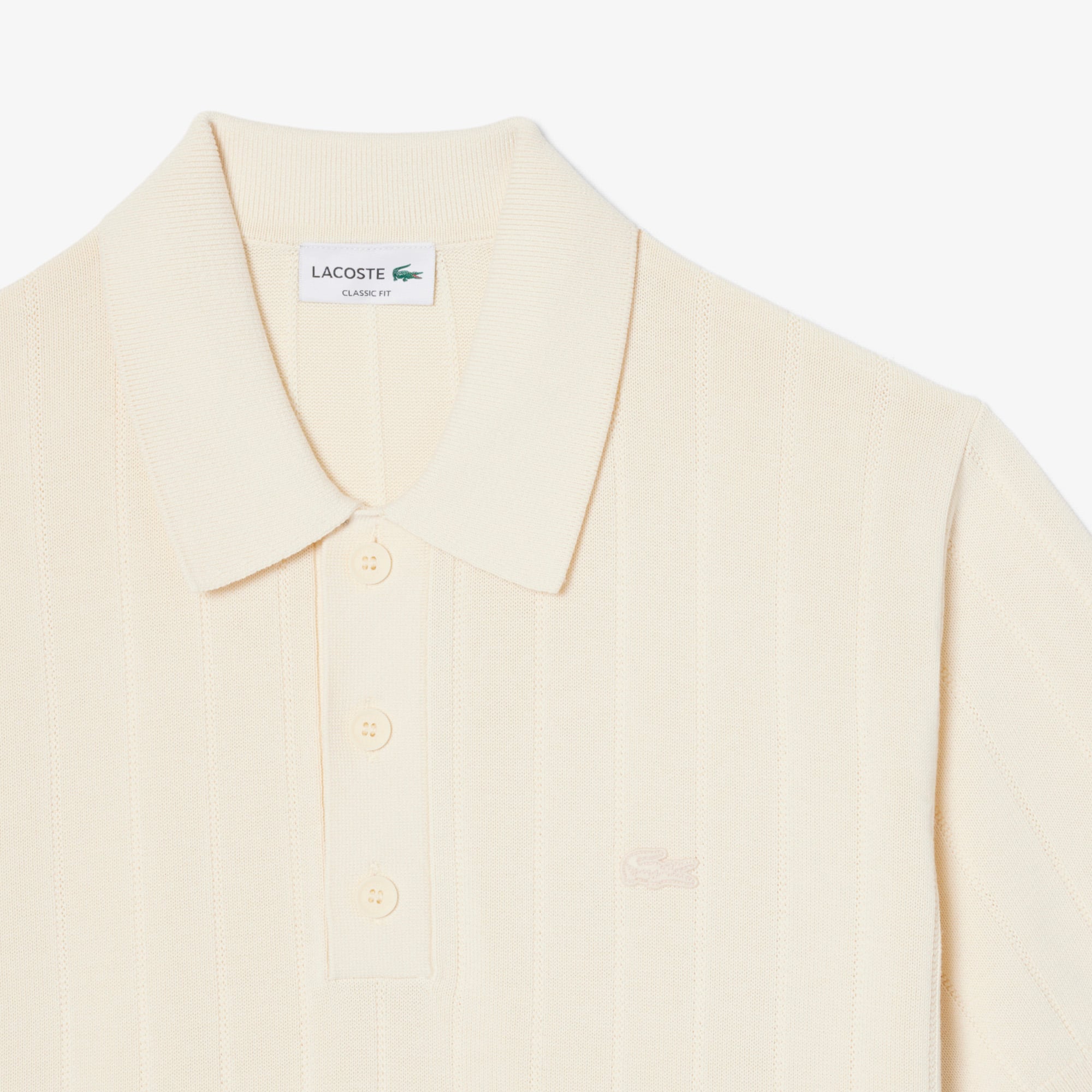 Áo Len Lacoste Nam Dáng Cổ Điển Dệt Gân Mềm Mại Cổ Polo