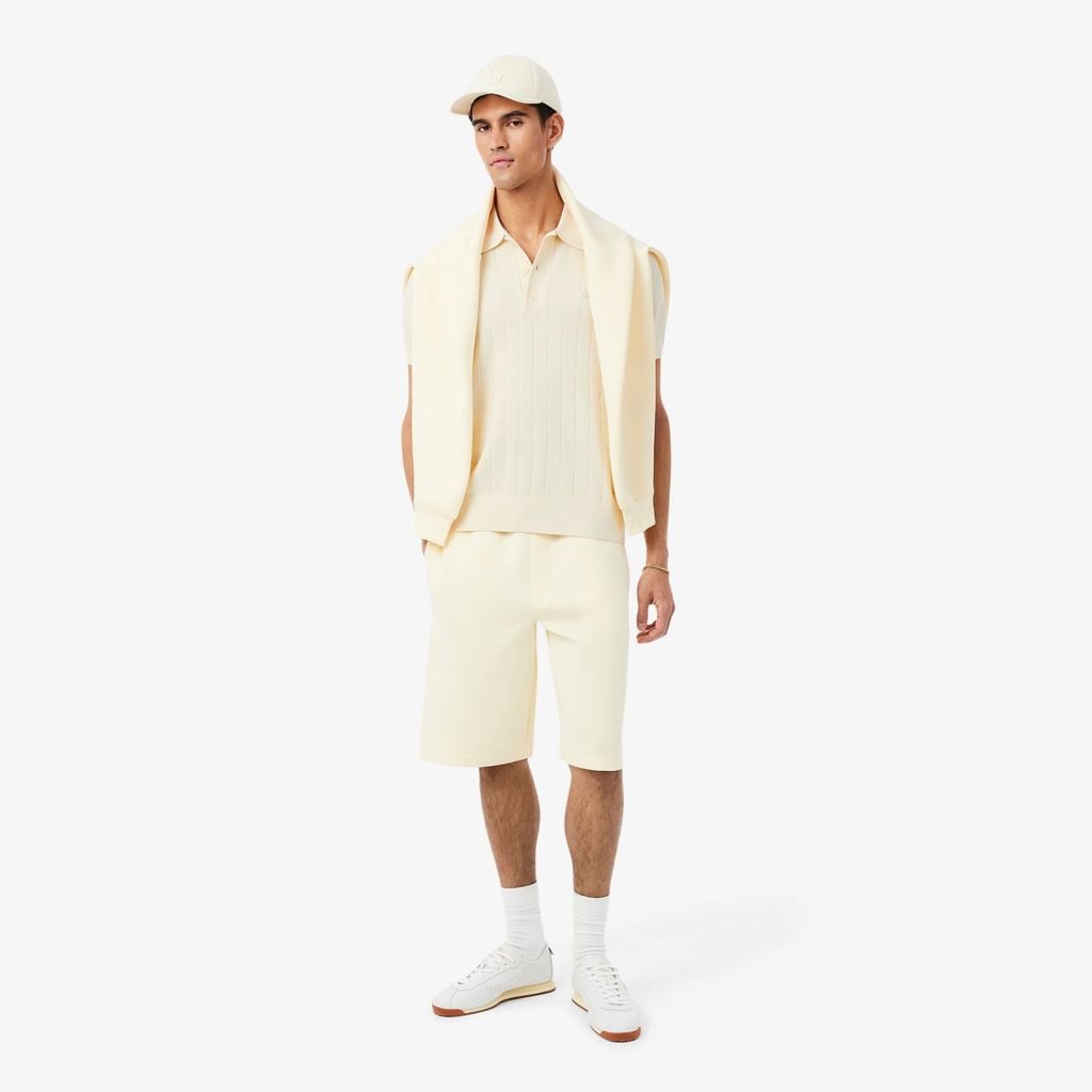 Áo Len Lacoste Nam Dáng Cổ Điển Dệt Gân Mềm Mại Cổ Polo