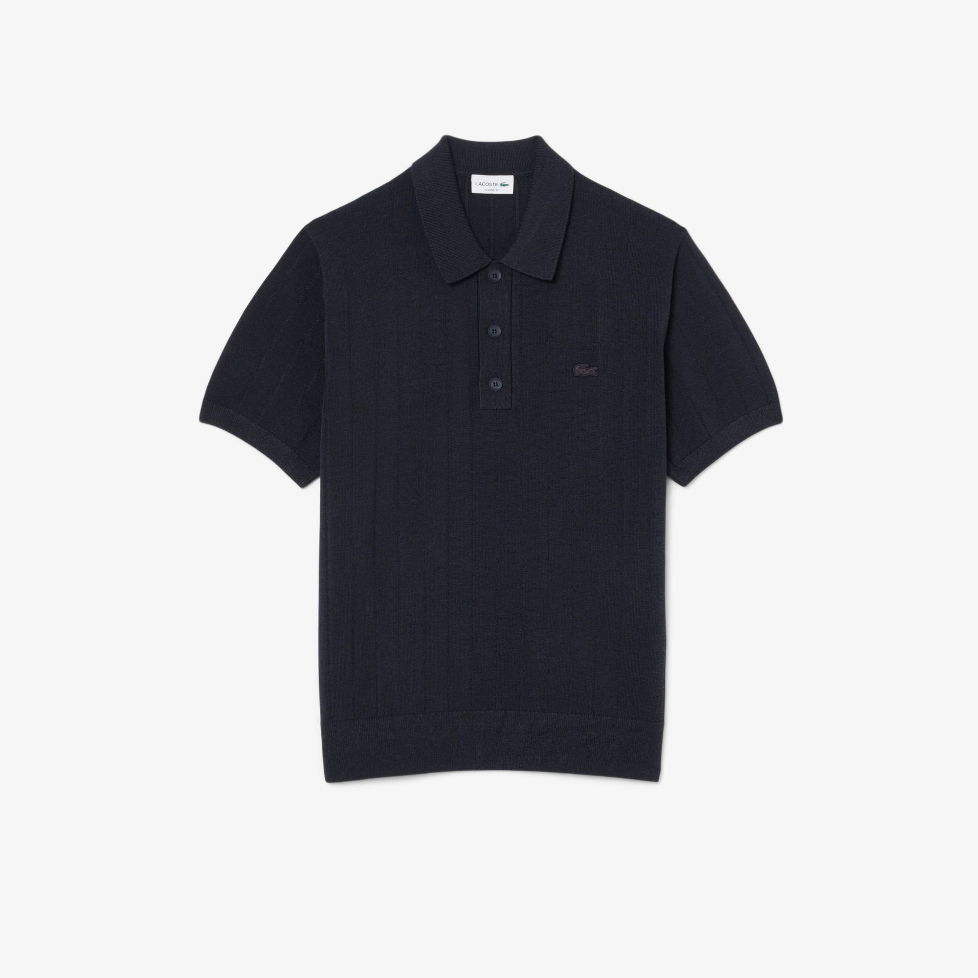 Áo Len Lacoste Nam Dáng Cổ Điển Dệt Gân Mềm Mại Cổ Polo