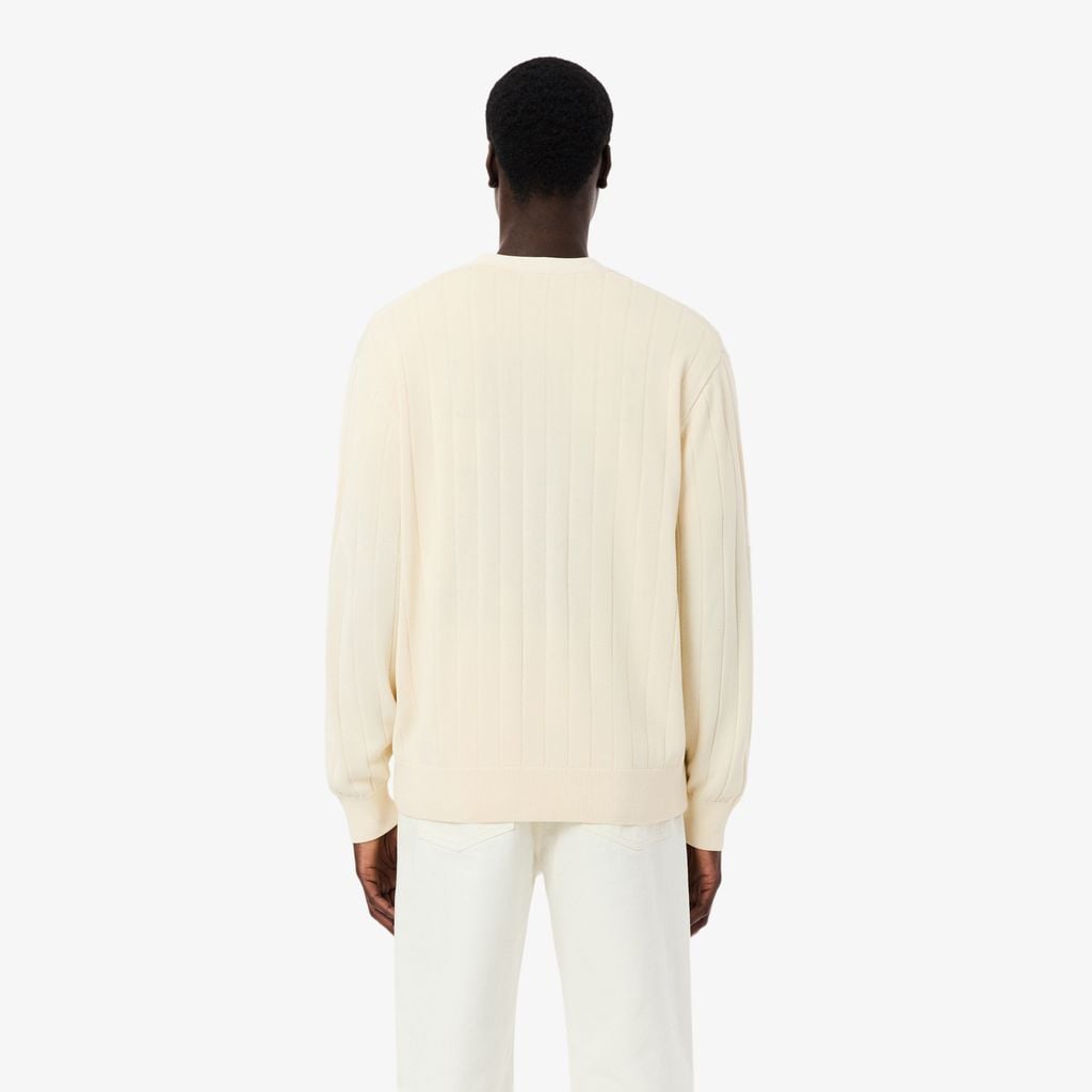 Áo Cardigan Lacoste Nam Dáng Cổ Điển Chất Liệu Pha Cotton Dệt Gân