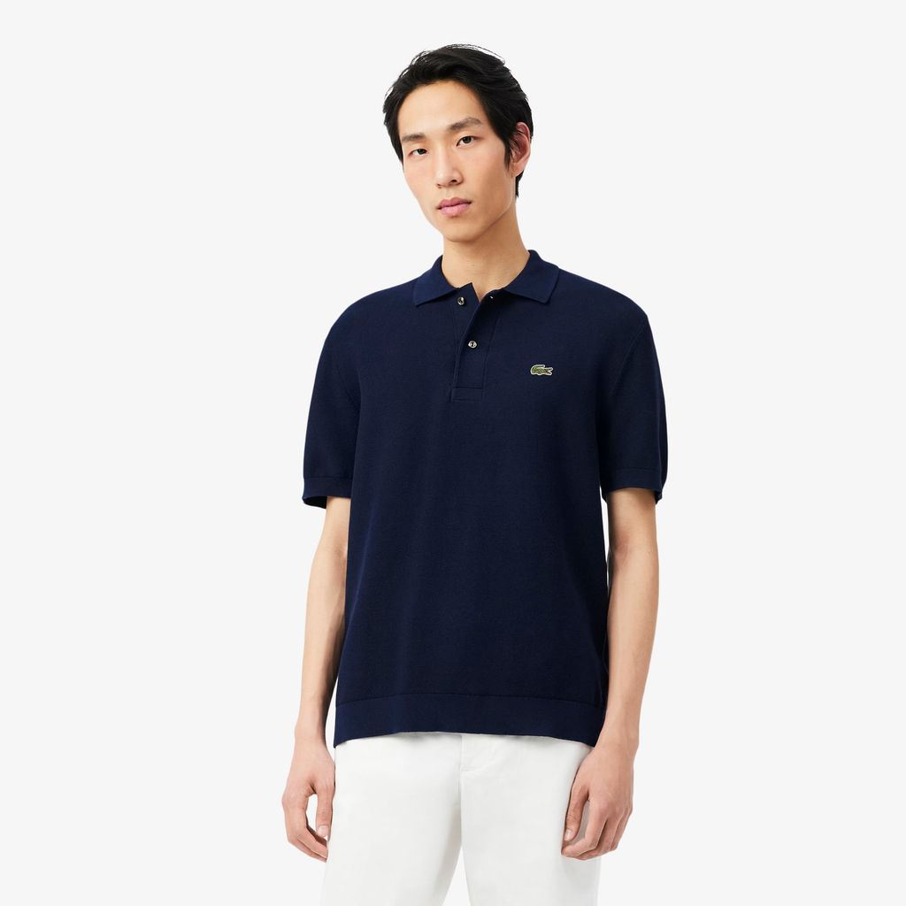 Áo Polo Len Lacoste Nam Dáng Cổ Điển Dệt Kim