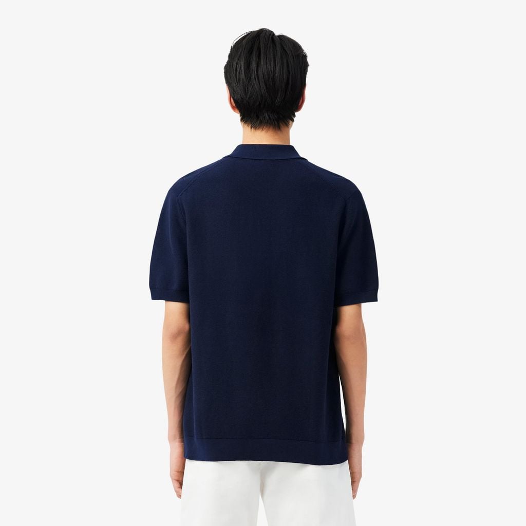 Áo Polo Len Lacoste Nam Dáng Cổ Điển Dệt Kim