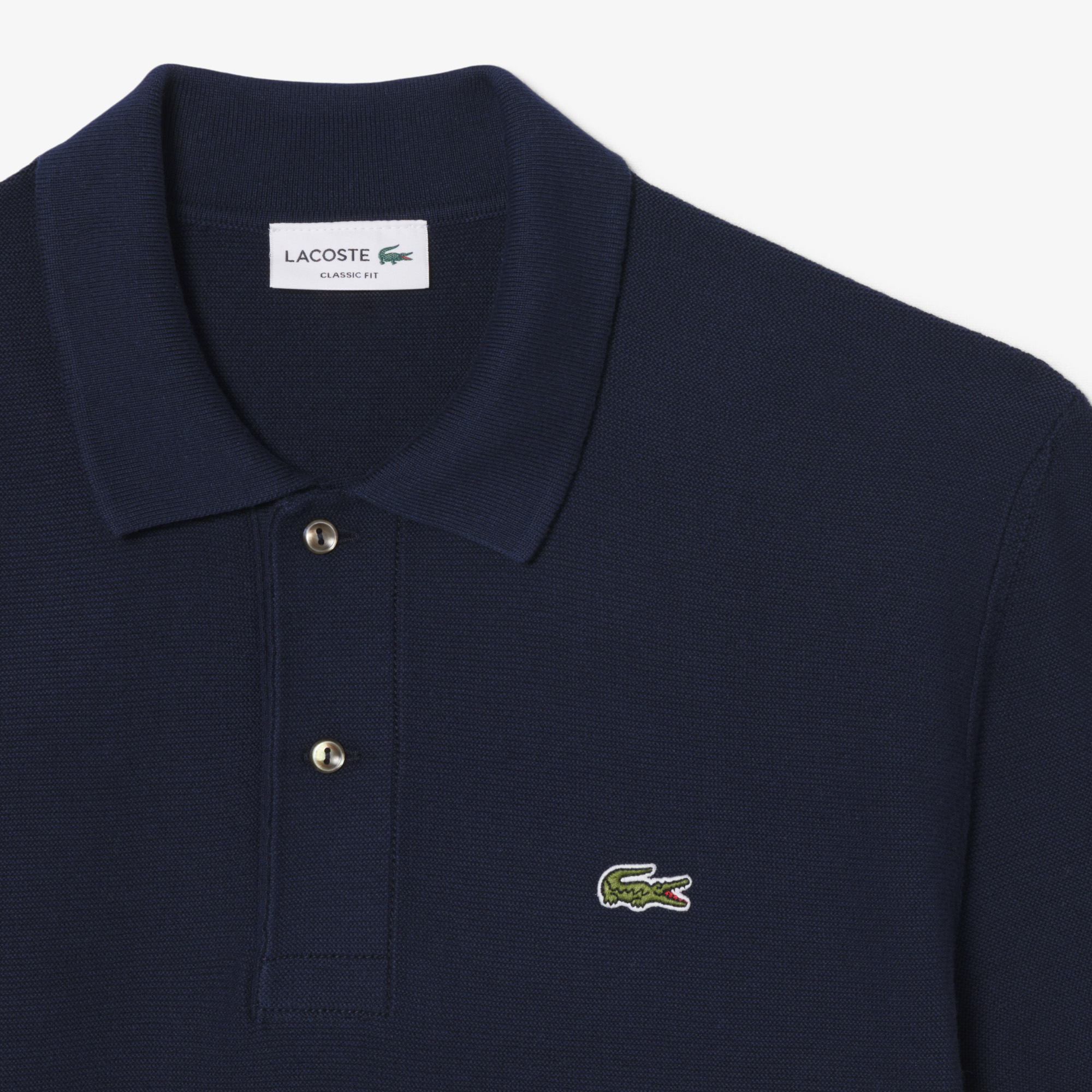 Áo Polo Len Lacoste Nam Dáng Cổ Điển Dệt Kim