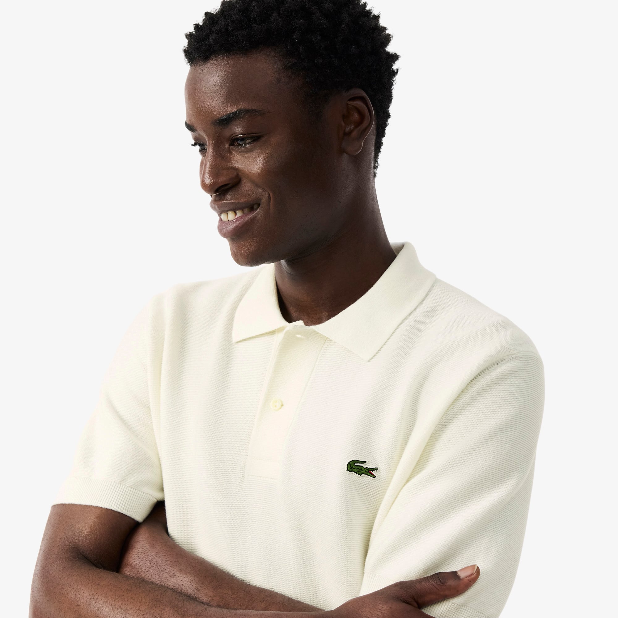 Áo Polo Len Lacoste Nam Dáng Cổ Điển Dệt Kim