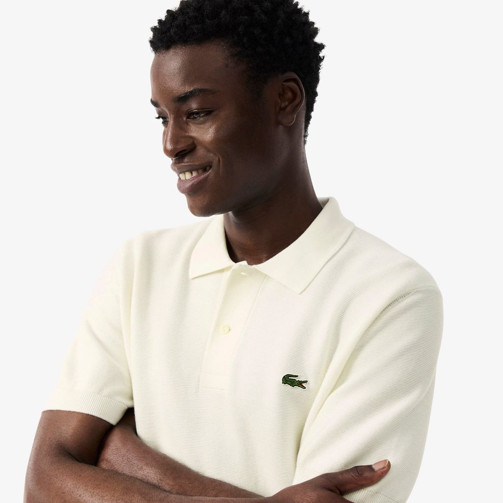 Áo Polo Len Lacoste Nam Dáng Cổ Điển Dệt Kim