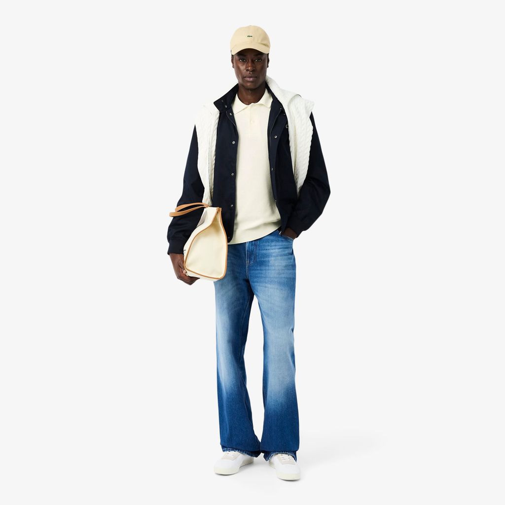 Áo Polo Len Lacoste Nam Dáng Cổ Điển Dệt Kim