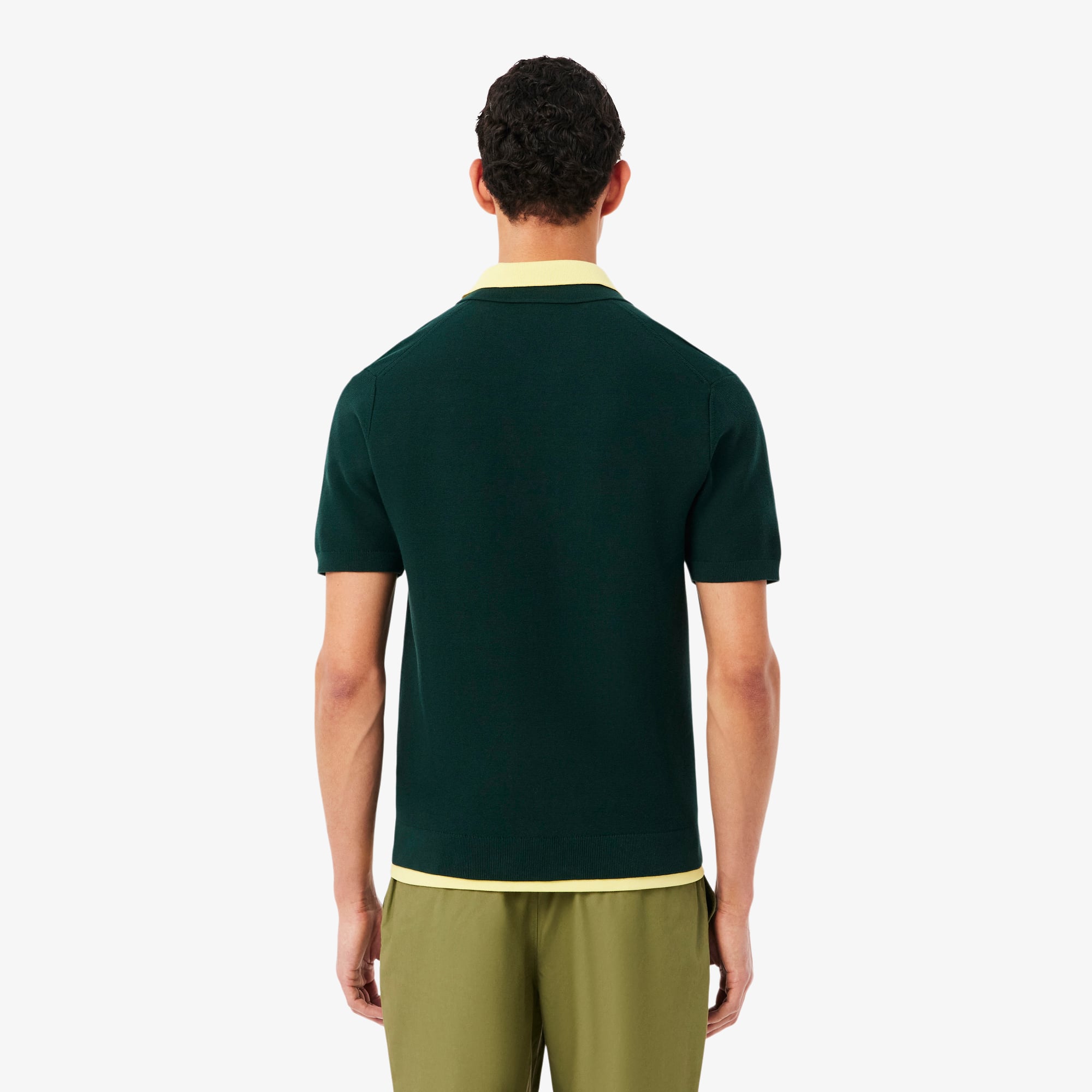 Áo Polo Len Lacoste Nam Dáng Cổ Điển Dệt Kim