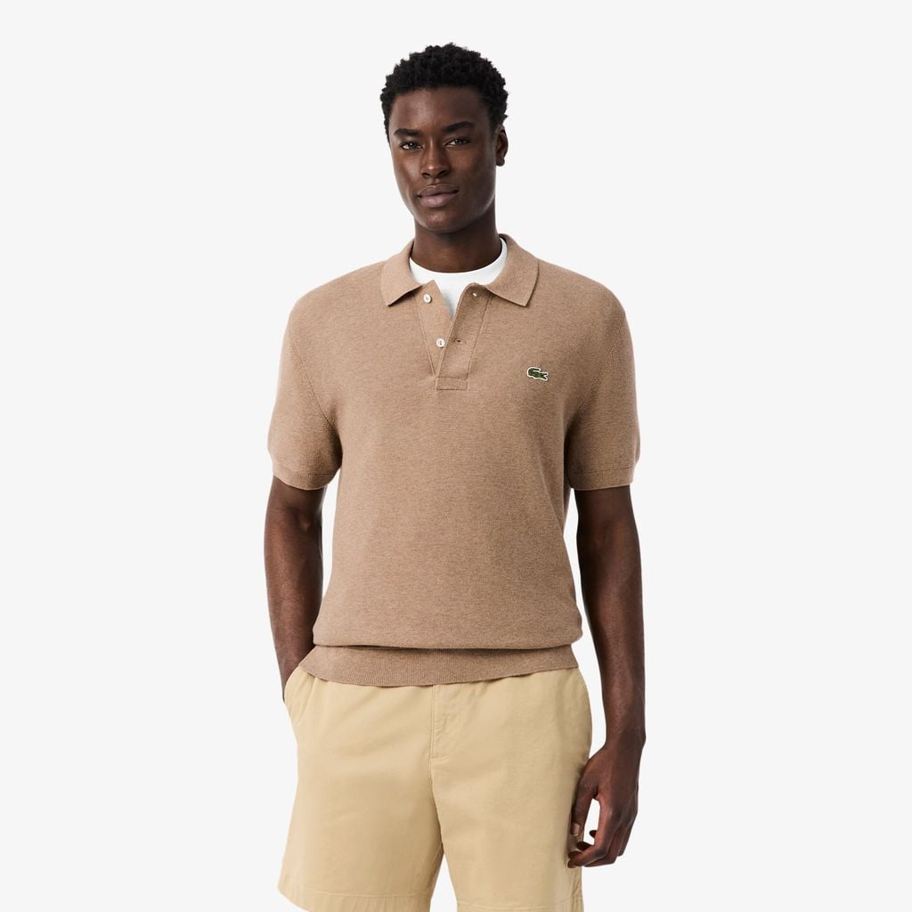 Áo Polo Len Lacoste Nam Dáng Cổ Điển Dệt Kim