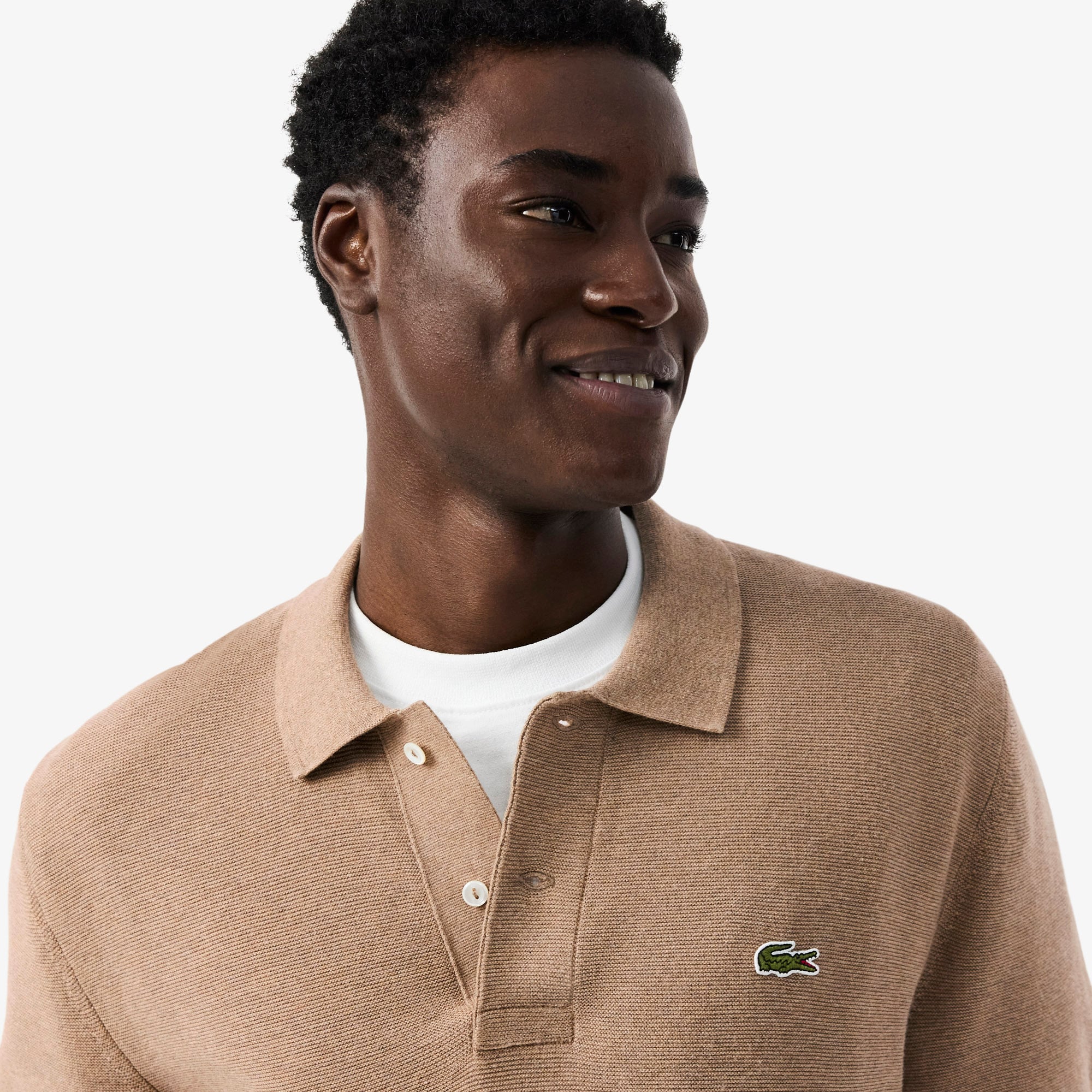 Áo Polo Len Lacoste Nam Dáng Cổ Điển Dệt Kim