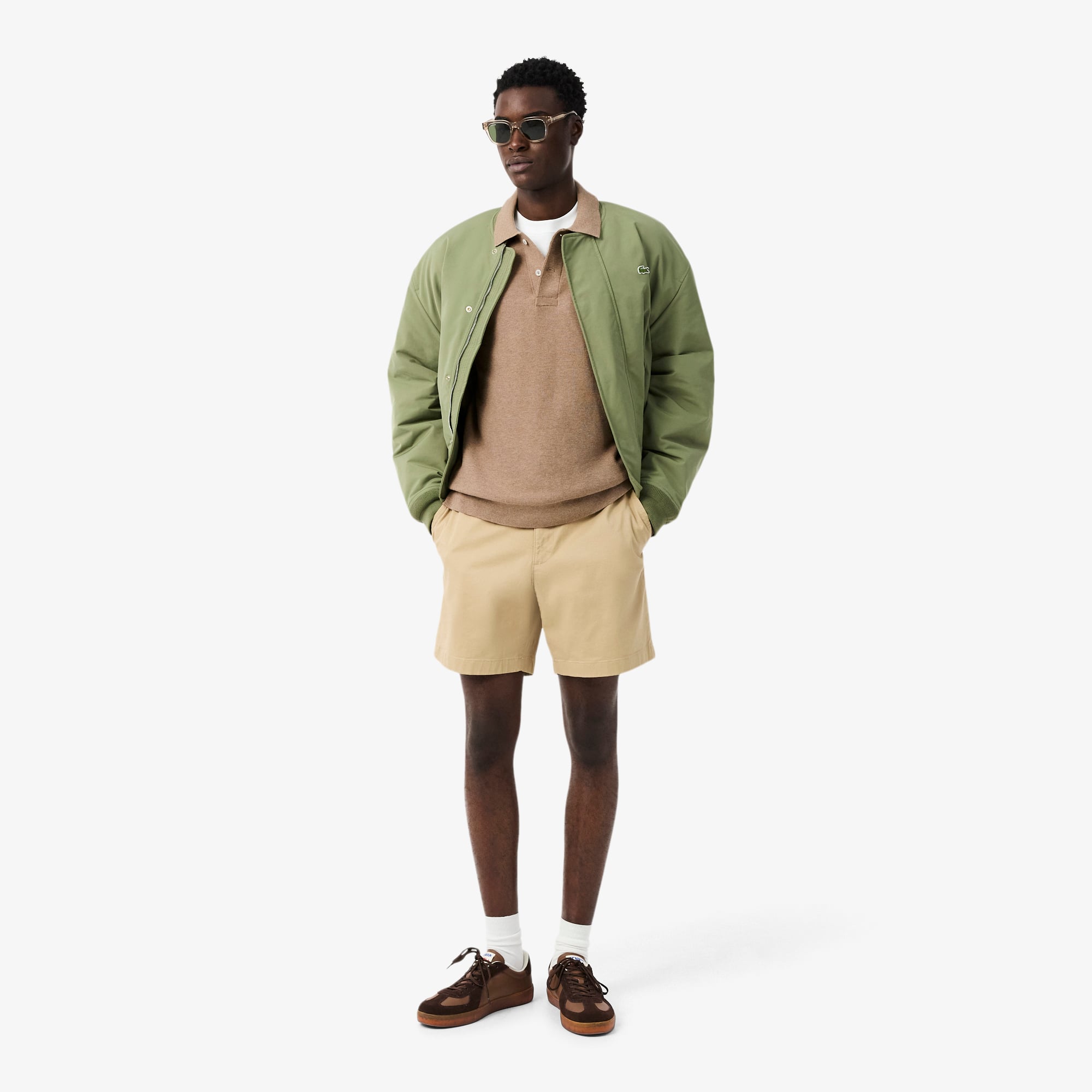 Áo Polo Len Lacoste Nam Dáng Cổ Điển Dệt Kim