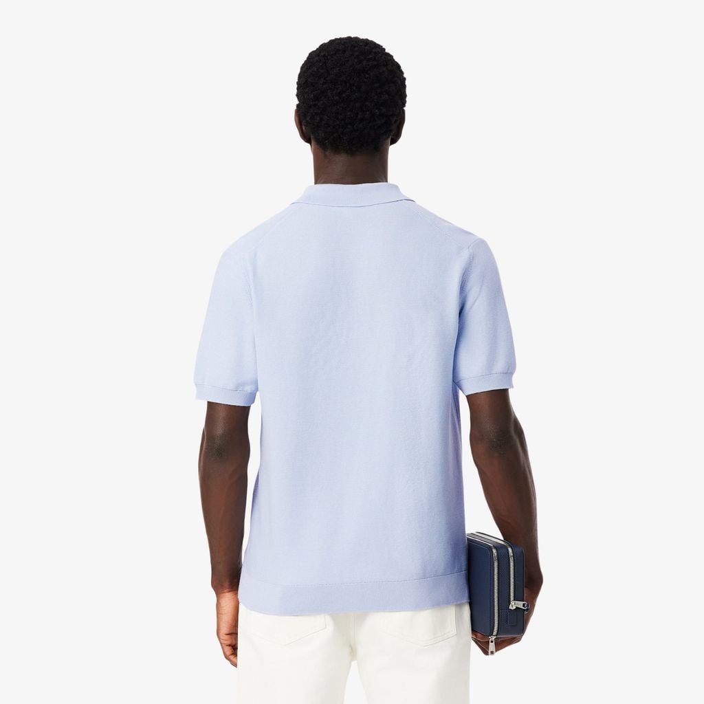 Áo Polo Len Lacoste Nam Dáng Cổ Điển Dệt Kim