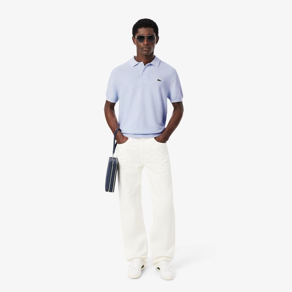 Áo Polo Len Lacoste Nam Dáng Cổ Điển Dệt Kim
