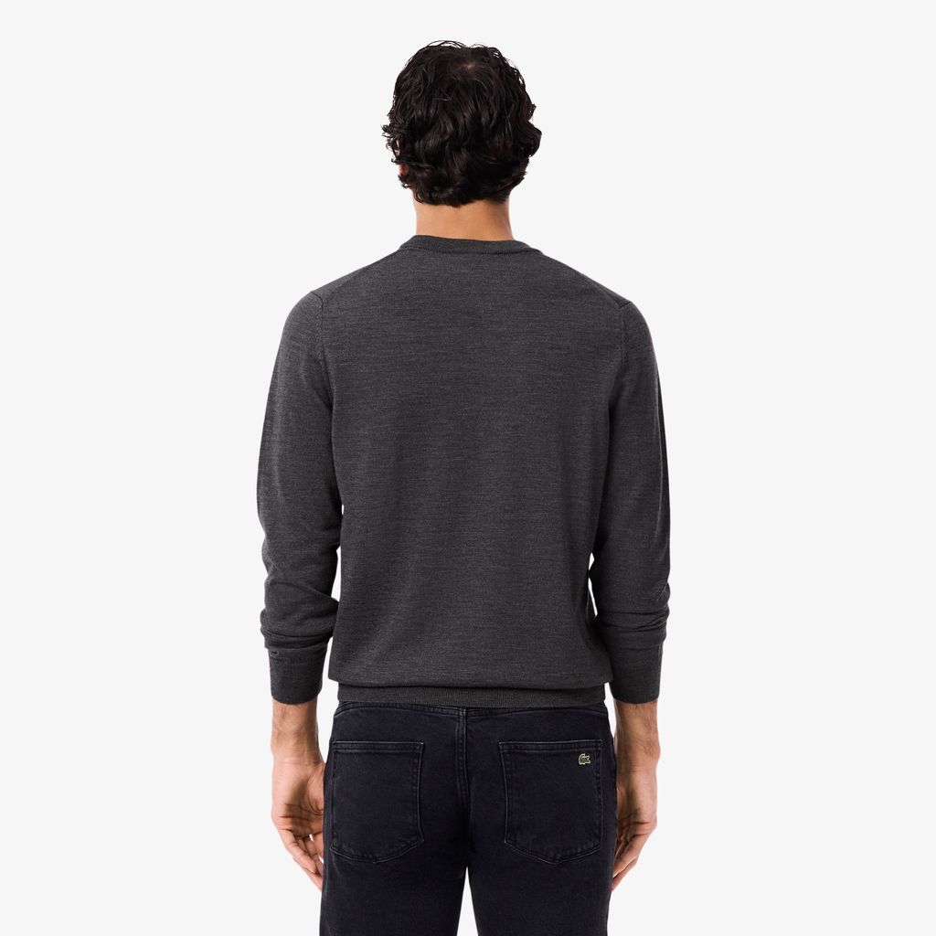 Áo Len Lacoste Nam Dáng Suông Cổ Tròn Chất Liệu Len Merino