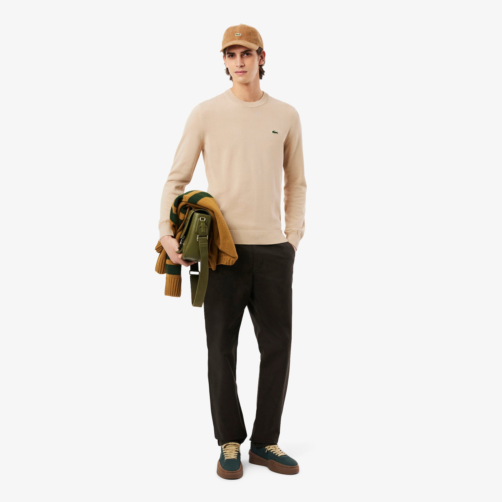 Áo Len Lacoste Nam Cổ Tròn Chất Liệu Cotton