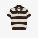 Áo Len Lacoste Nam Dáng Cổ Điển Kẻ Sọc Cổ Polo Tay Ngắn