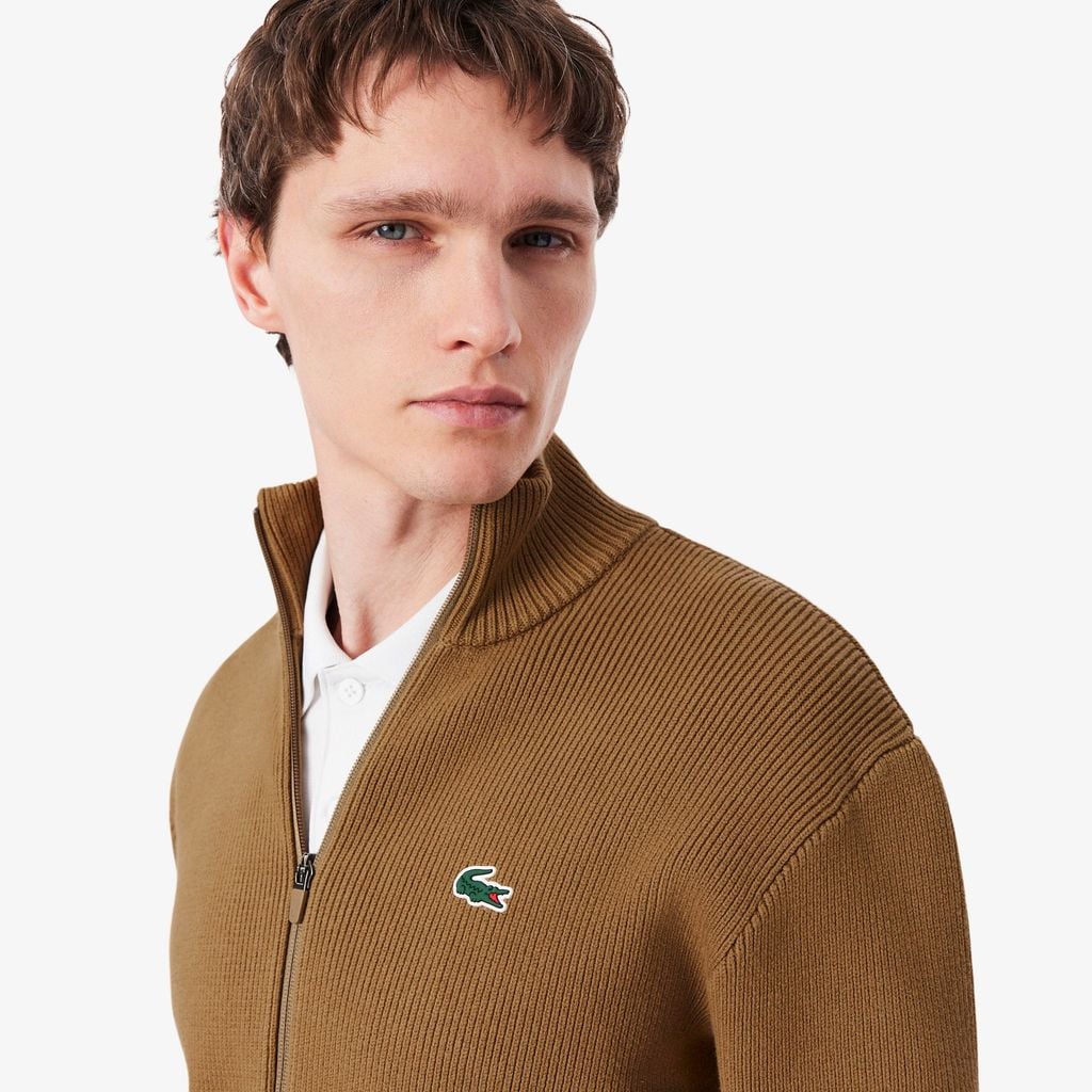 Áo Len Golf Lacoste Nam Dệt Gân Có Khóa Kéo