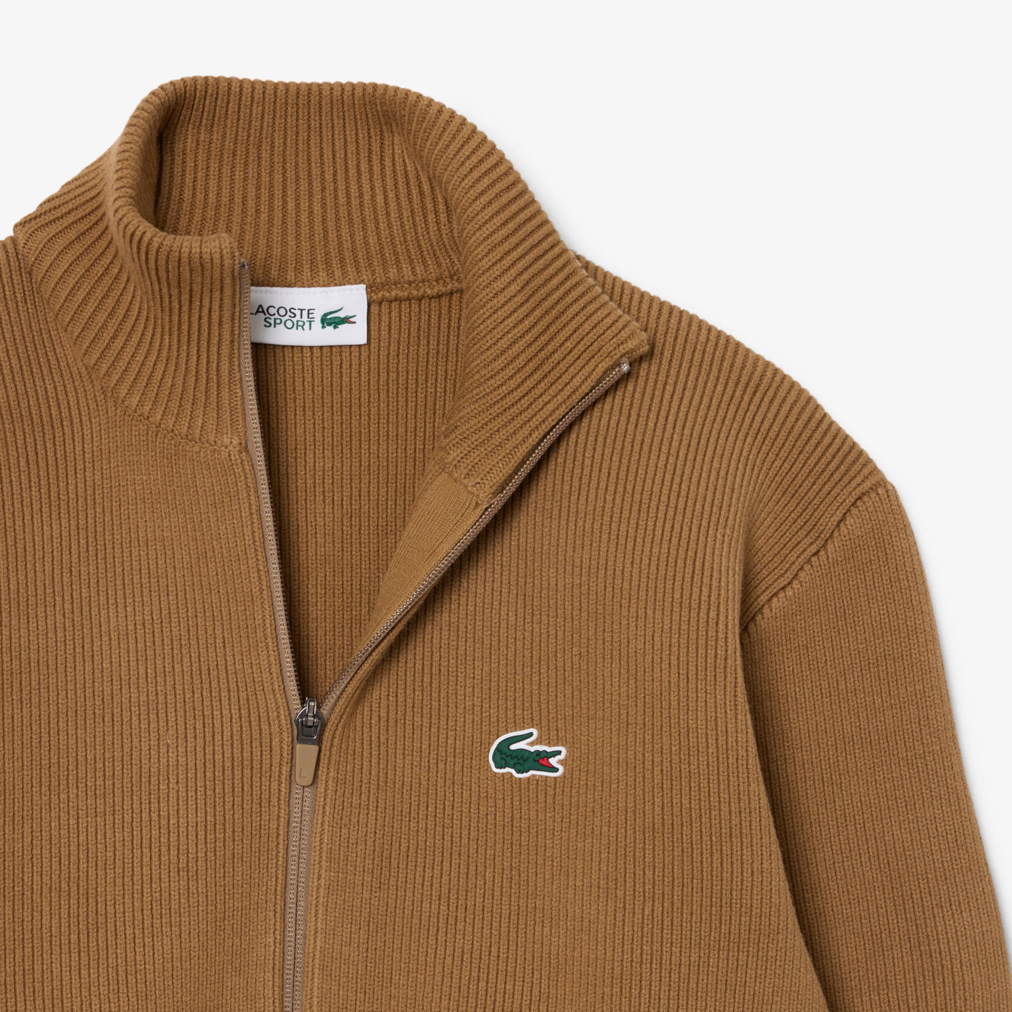 Áo Len Golf Lacoste Nam Dệt Gân Có Khóa Kéo