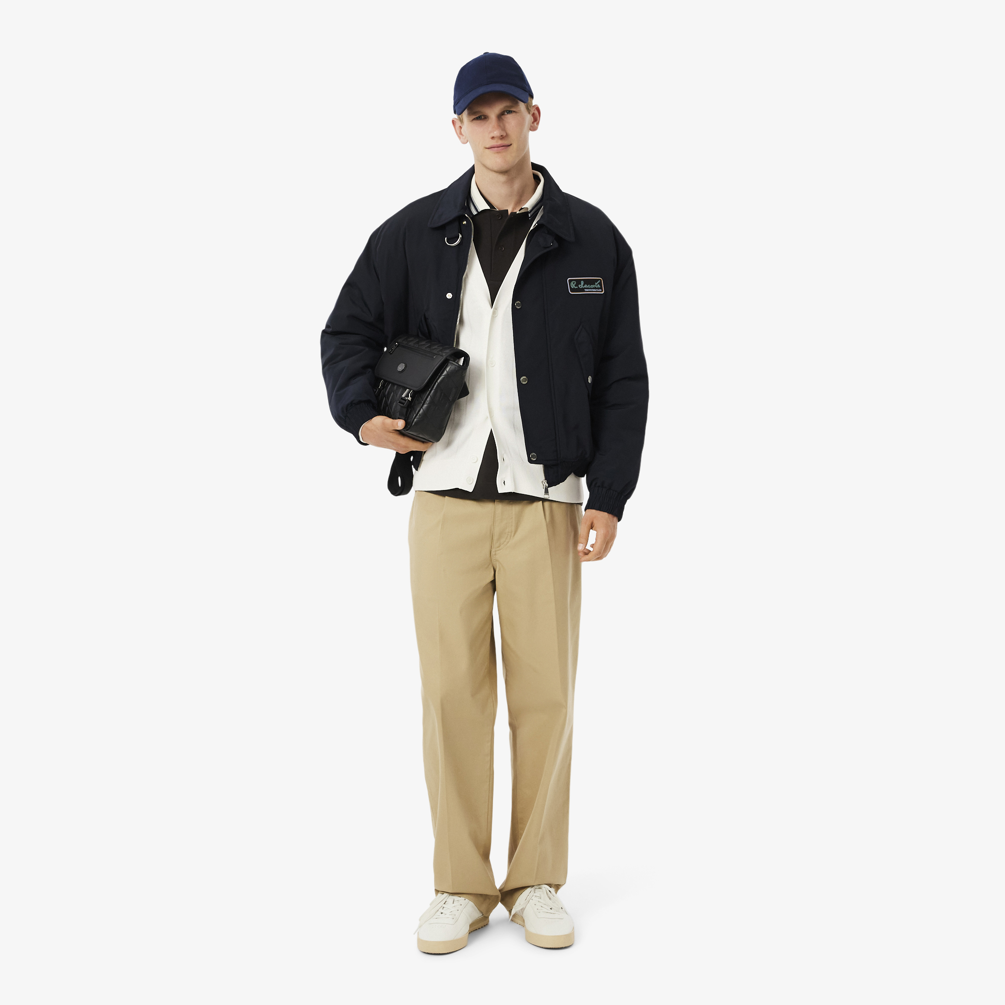 Áo Cardigan Lacoste Nam Dáng Cổ Điển Dệt Kim Gân Dáng Rủ