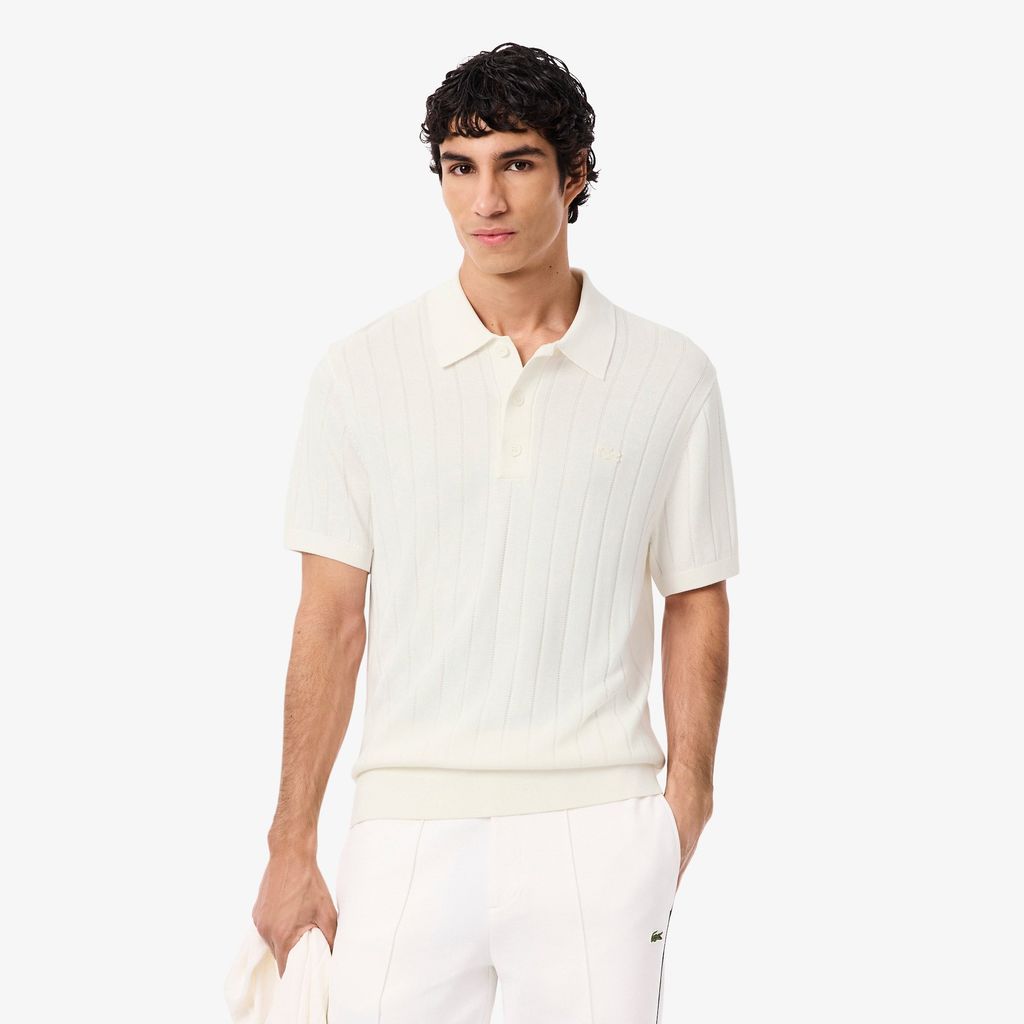 Áo Len Lacoste Nam Dáng Cổ Điển Cổ Polo Dệt Kim Gân Mềm Mại