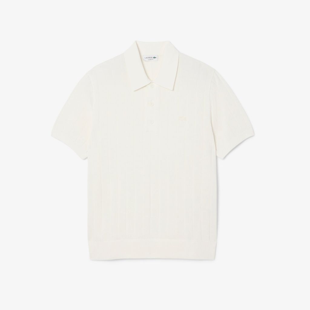 Áo Len Lacoste Nam Dáng Cổ Điển Cổ Polo Dệt Kim Gân Mềm Mại