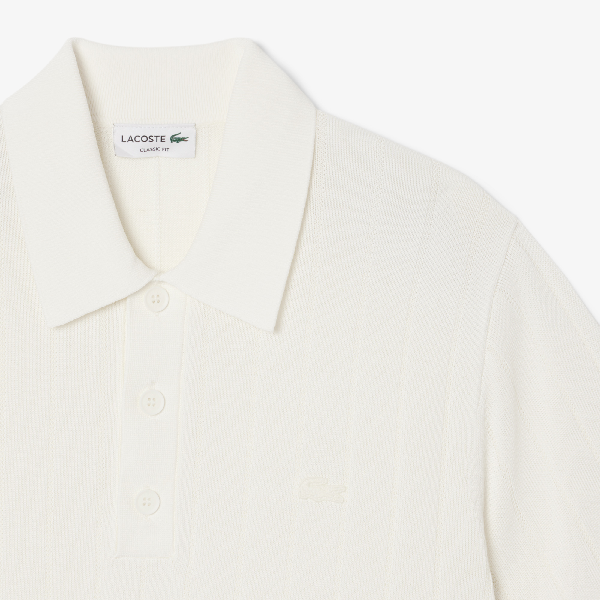 Áo Len Lacoste Nam Dáng Cổ Điển Cổ Polo Dệt Kim Gân Mềm Mại