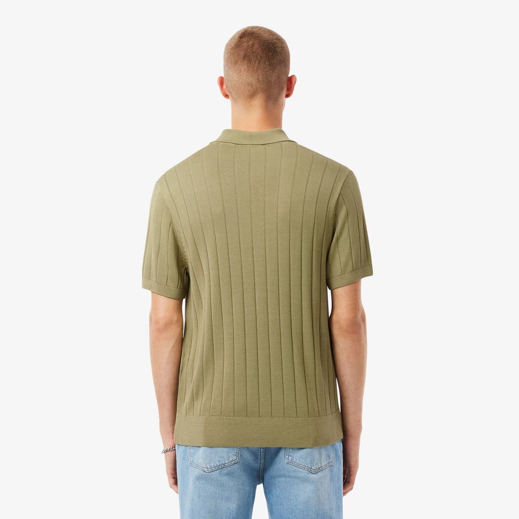 Áo Len Lacoste Nam Dáng Cổ Điển Cổ Polo Dệt Kim Gân Mềm Mại