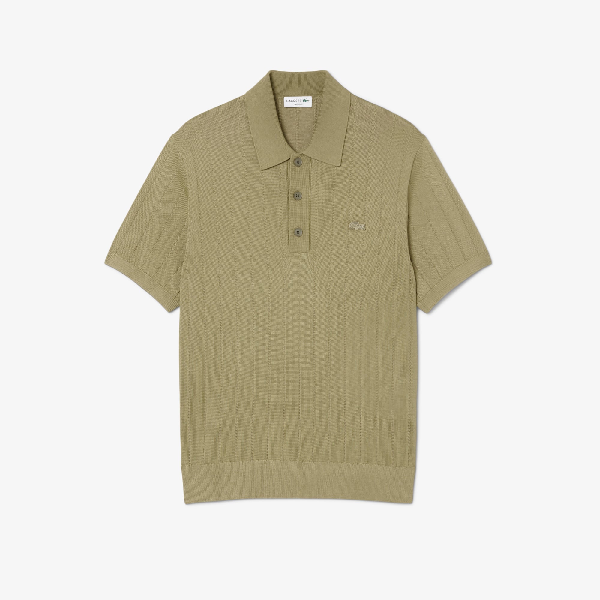 Áo Len Lacoste Nam Dáng Cổ Điển Cổ Polo Dệt Kim Gân Mềm Mại