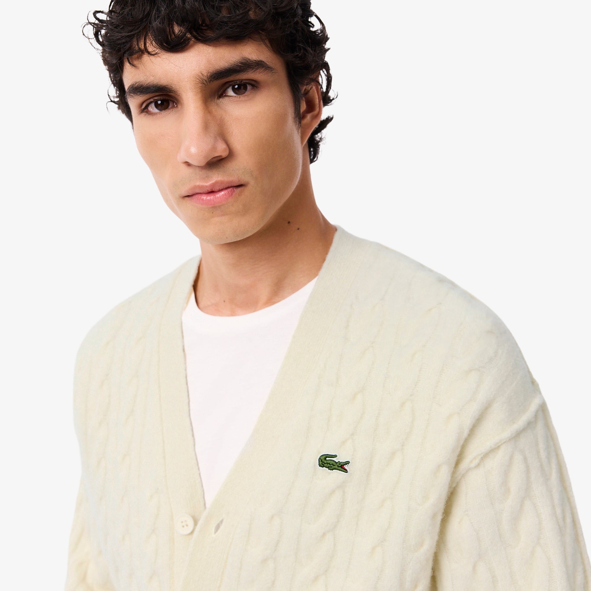 Áo Cardigan Lacoste Nam Dáng Rộng Dệt Kim
