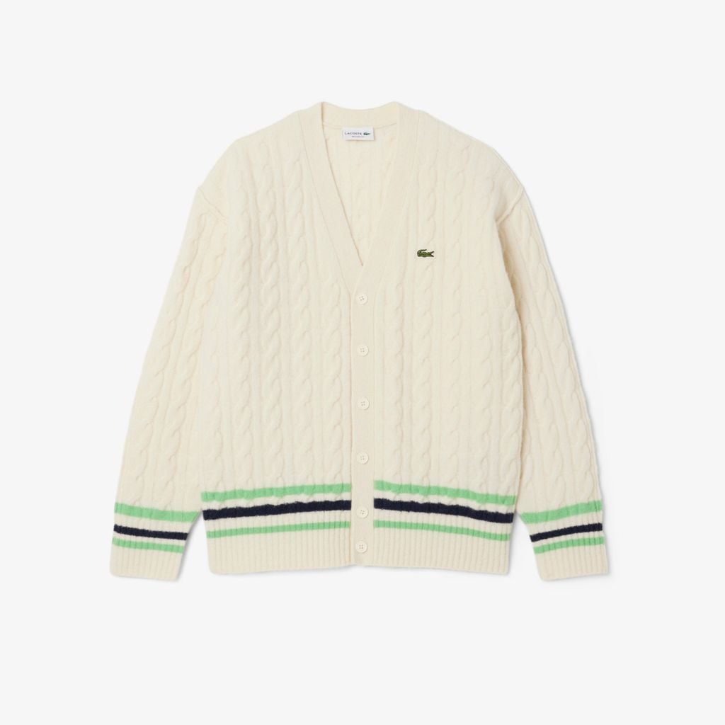 Áo Cardigan Lacoste Nam Dáng Rộng Dệt Kim