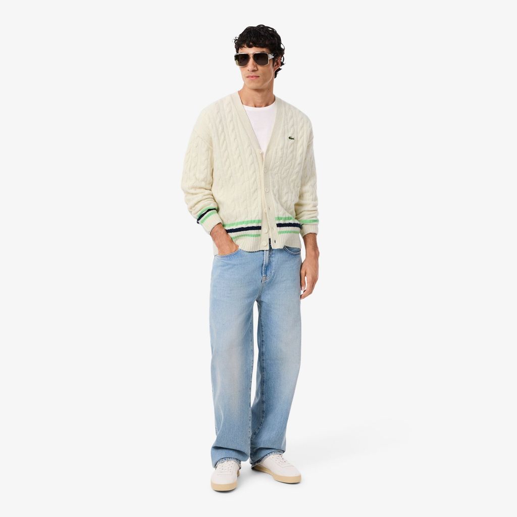 Áo Cardigan Lacoste Nam Dáng Rộng Dệt Kim