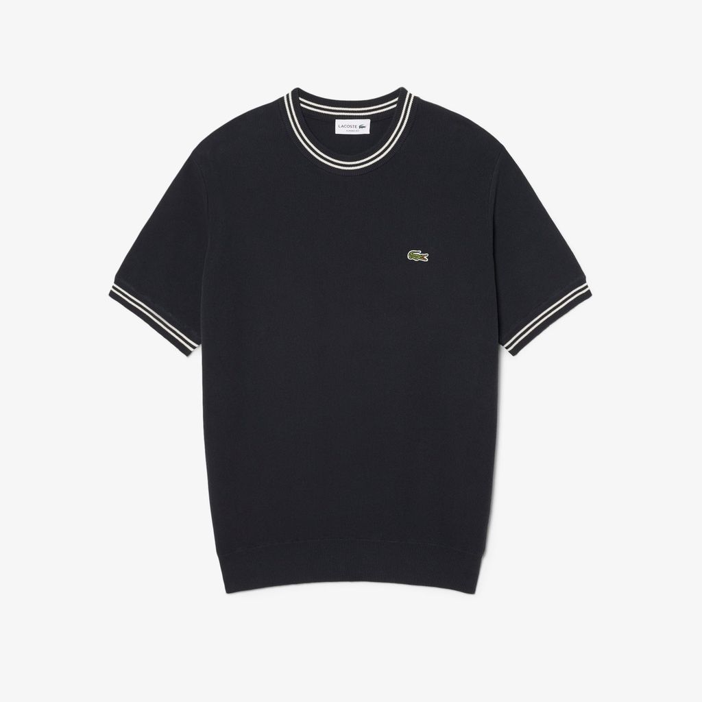 Áo Len Lacoste Nam Dáng Cổ Điển Dệt Kim Có Họa Tiết Sọc