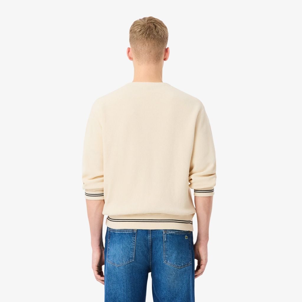 Áo Cardigan Lacoste Nam Dáng Rộng Chất Liệu Cotton Chi Tiết Kẻ Sọc