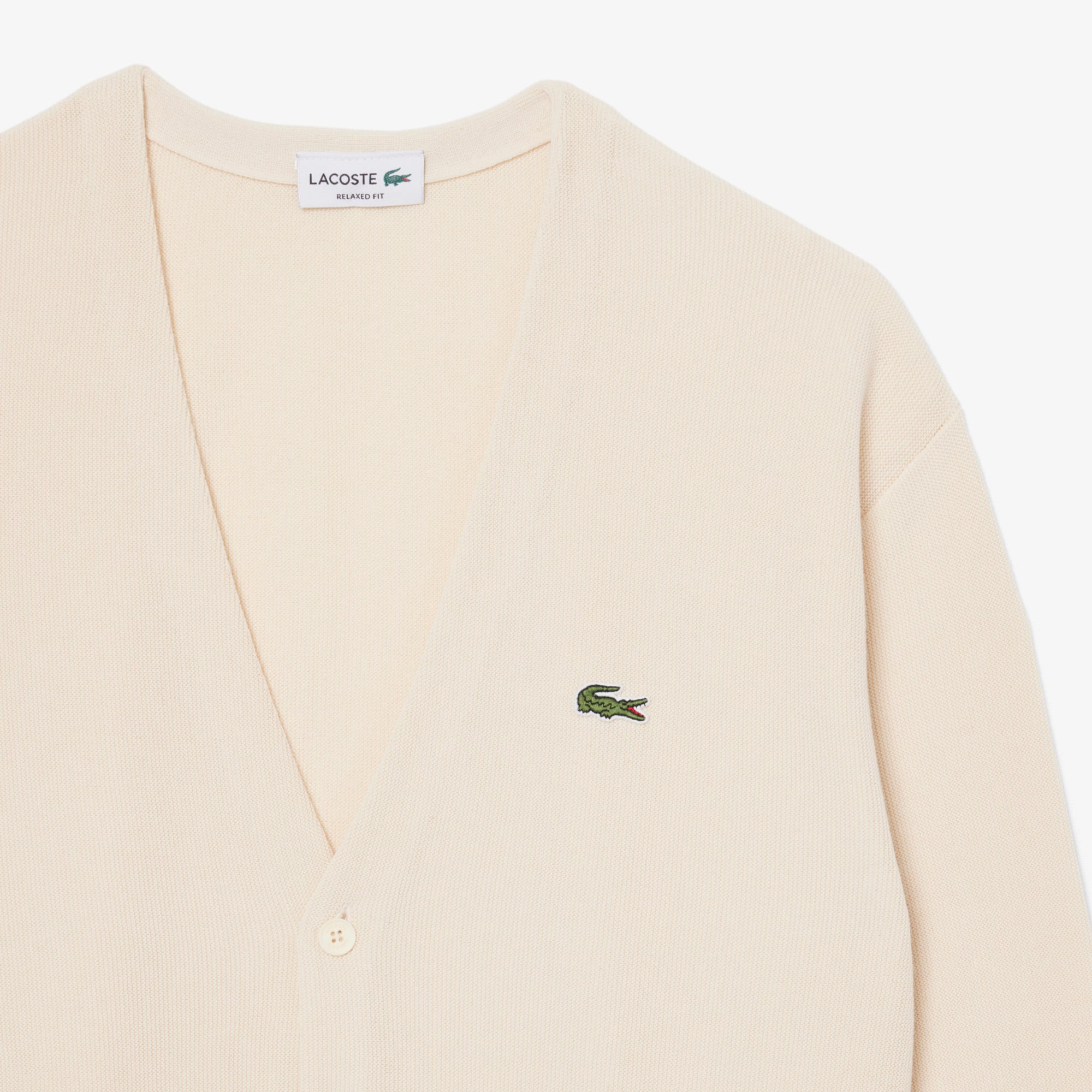 Áo Cardigan Lacoste Nam Dáng Rộng Chất Liệu Cotton Chi Tiết Kẻ Sọc
