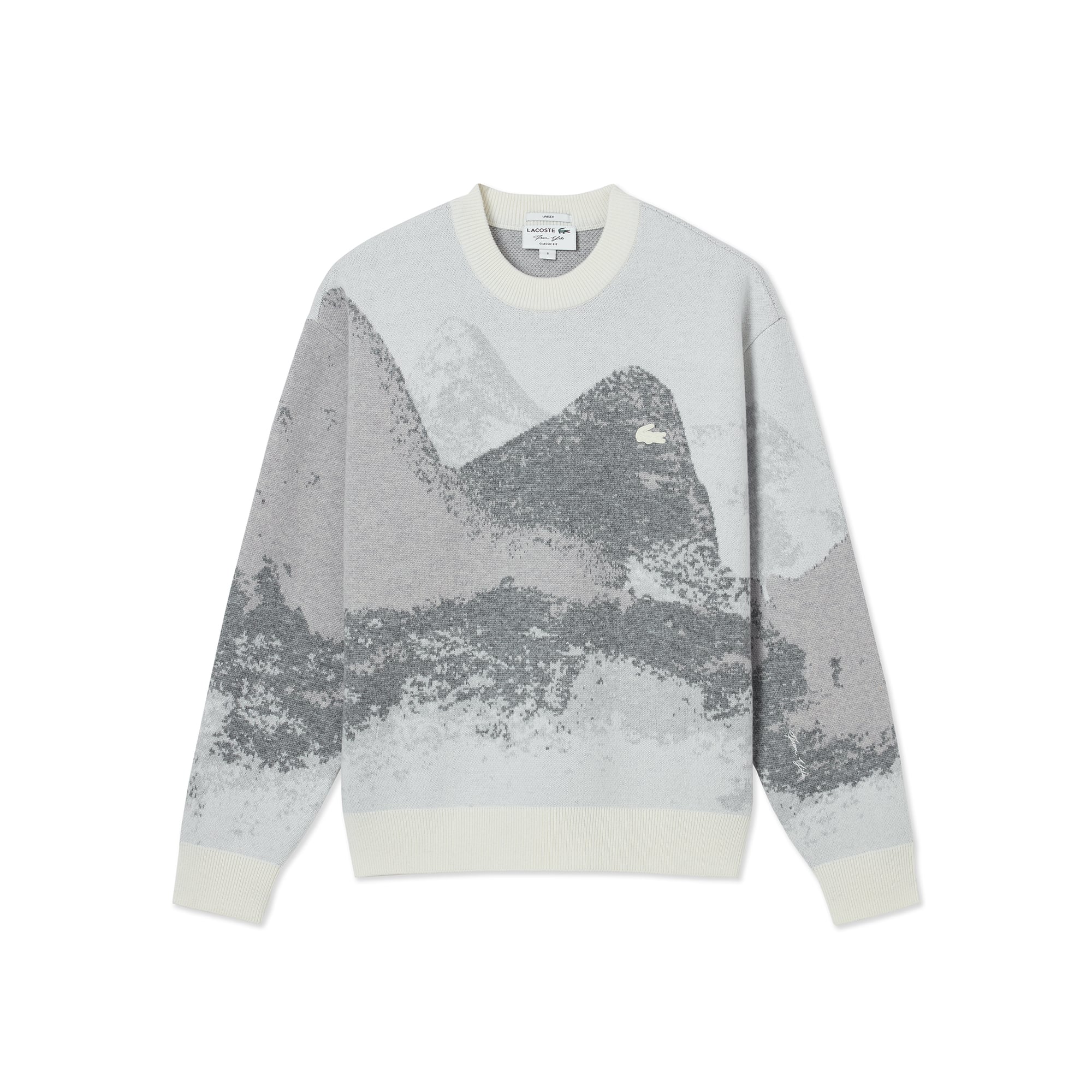 Áo Len Dệt Kim Lacoste Nam Họa Tiết Núi From Yibo