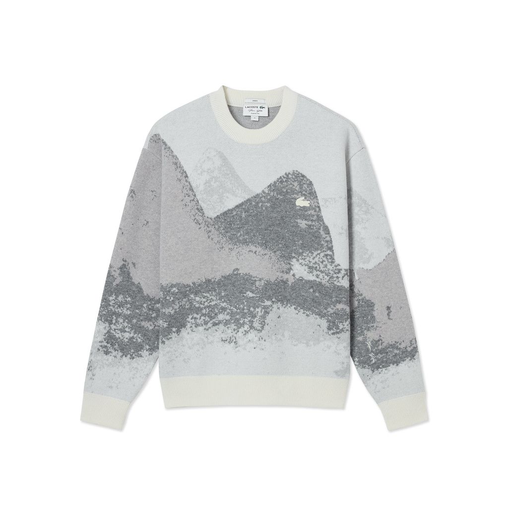 Áo Len Dệt Kim Lacoste Nam Họa Tiết Núi From Yibo