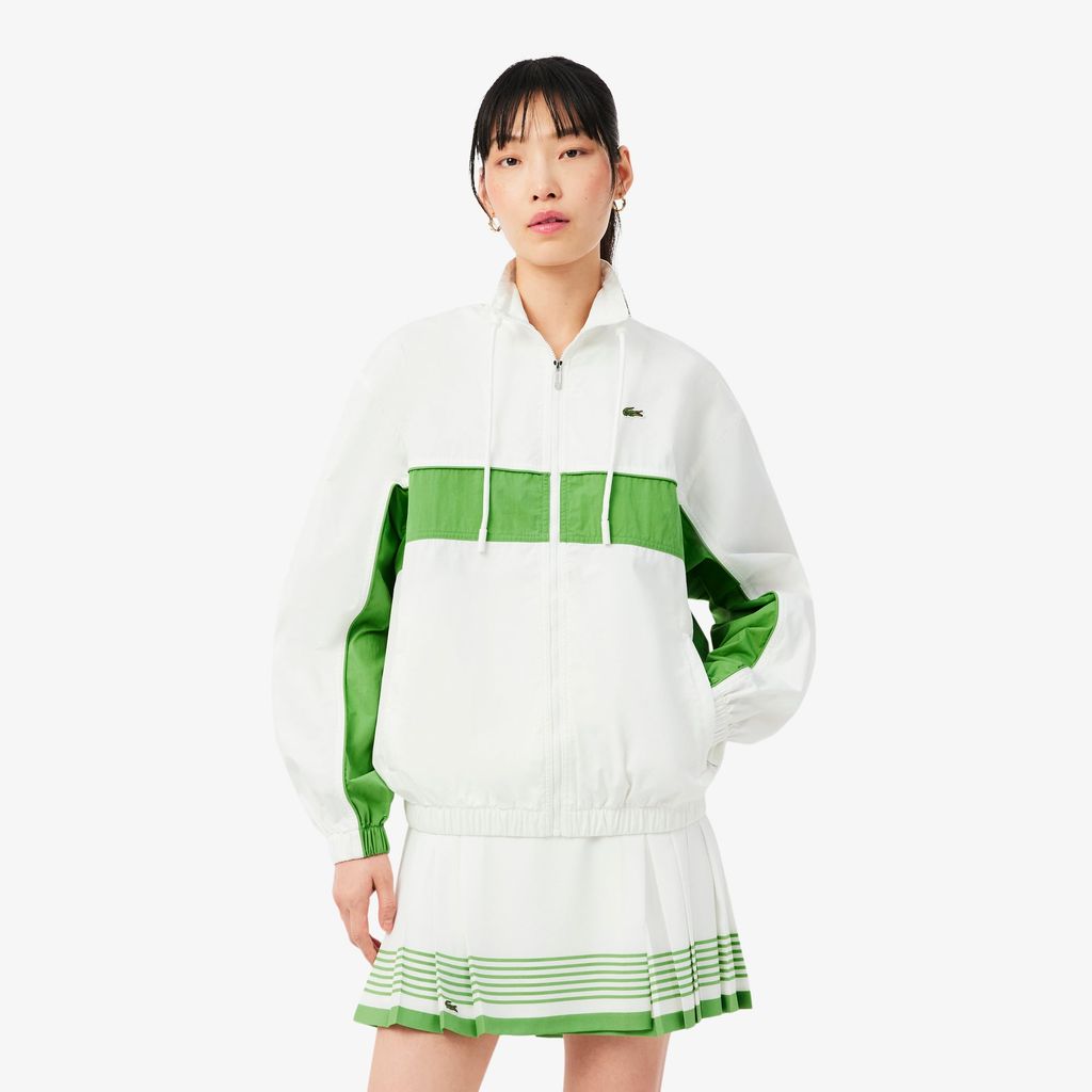 Áo Khoác Lacoste Nữ Dáng Rộng Chất Liệu Cotton Twill Có Khóa Kéo