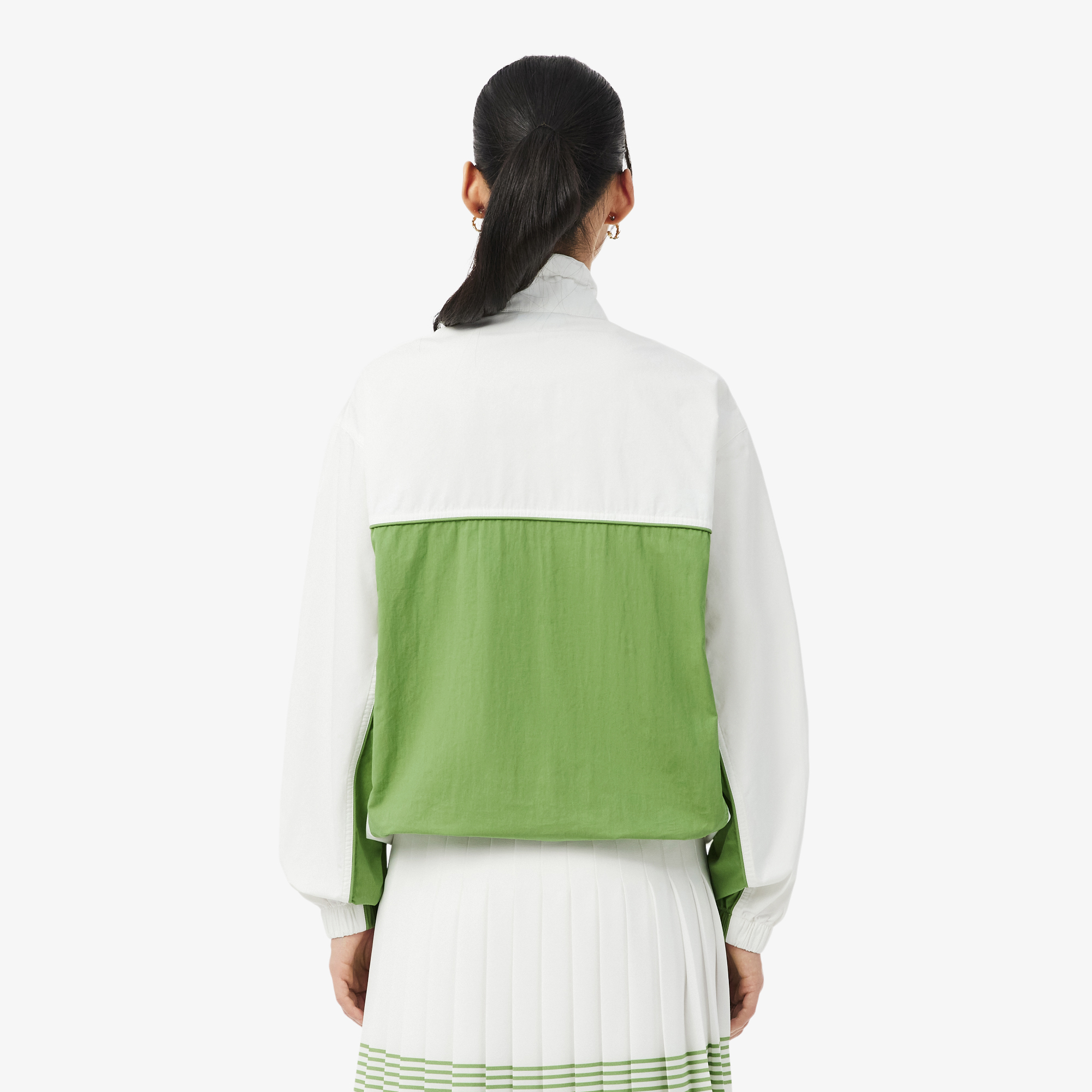 Áo Khoác Lacoste Nữ Dáng Rộng Chất Liệu Cotton Twill Có Khóa Kéo