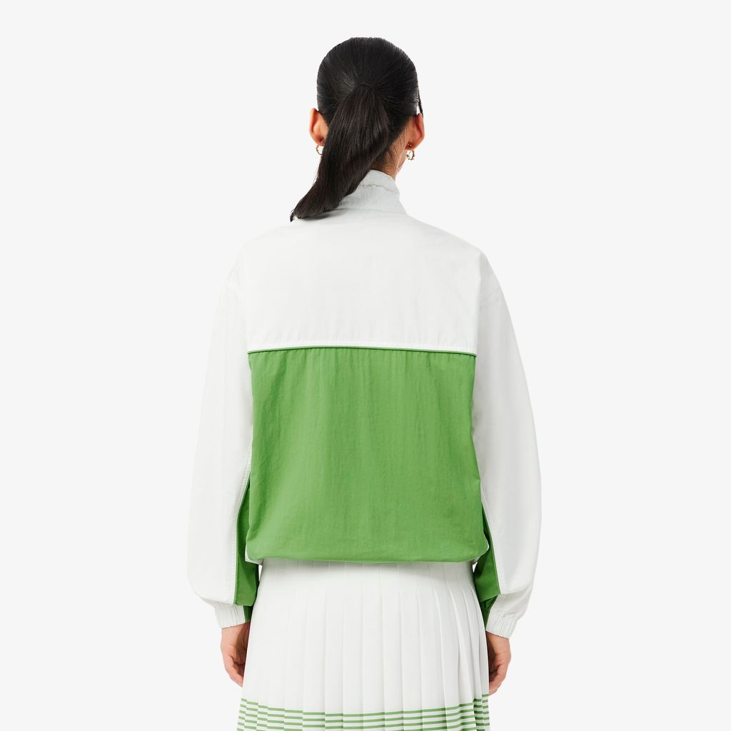 Áo Khoác Lacoste Nữ Dáng Rộng Chất Liệu Cotton Twill Có Khóa Kéo