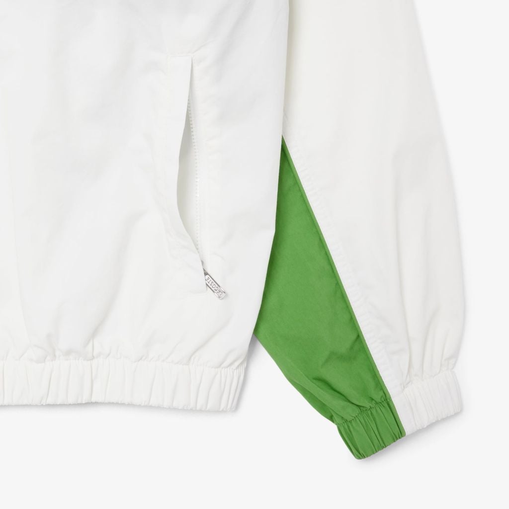Áo Khoác Lacoste Nữ Dáng Rộng Chất Liệu Cotton Twill Có Khóa Kéo