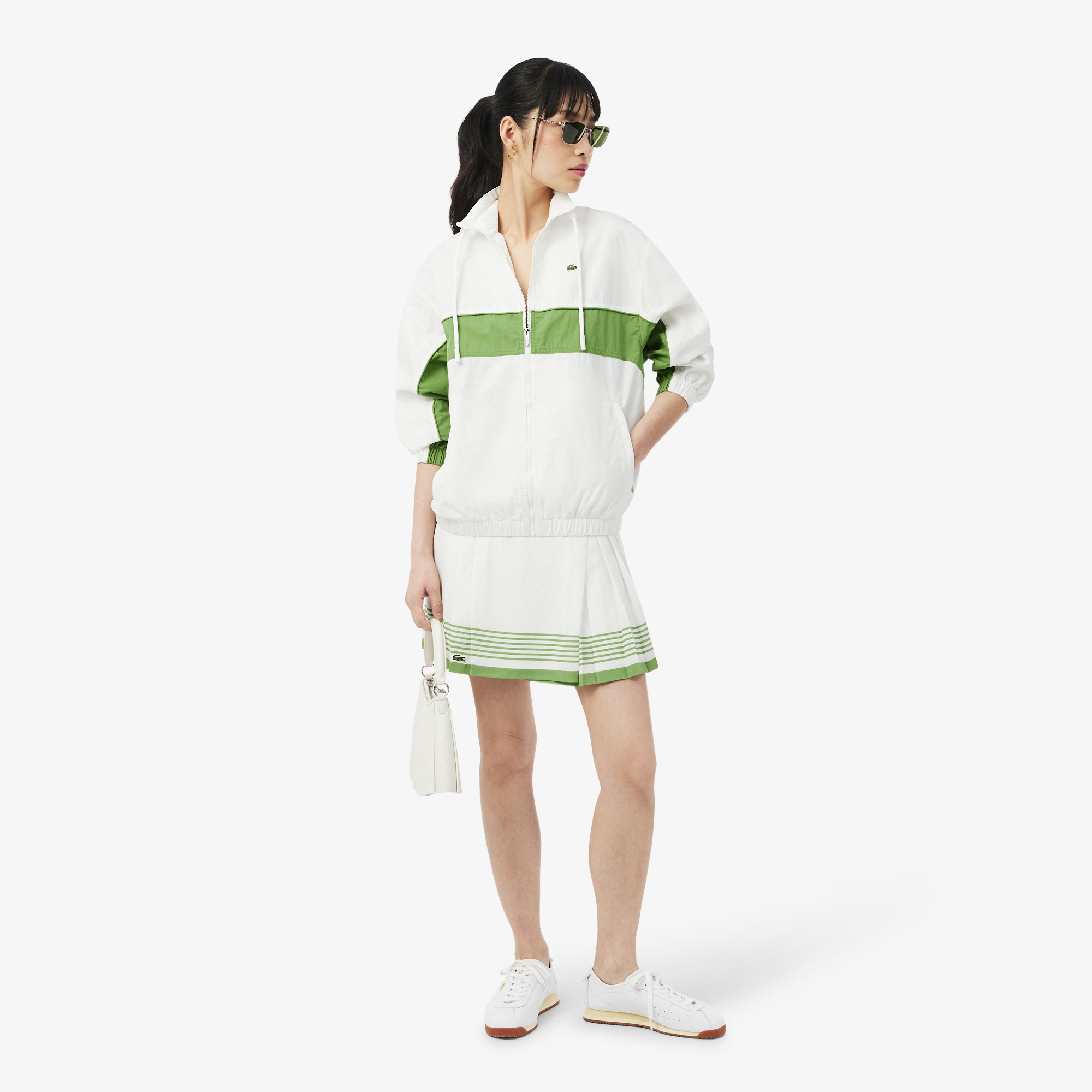 Áo Khoác Lacoste Nữ Dáng Rộng Chất Liệu Cotton Twill Có Khóa Kéo