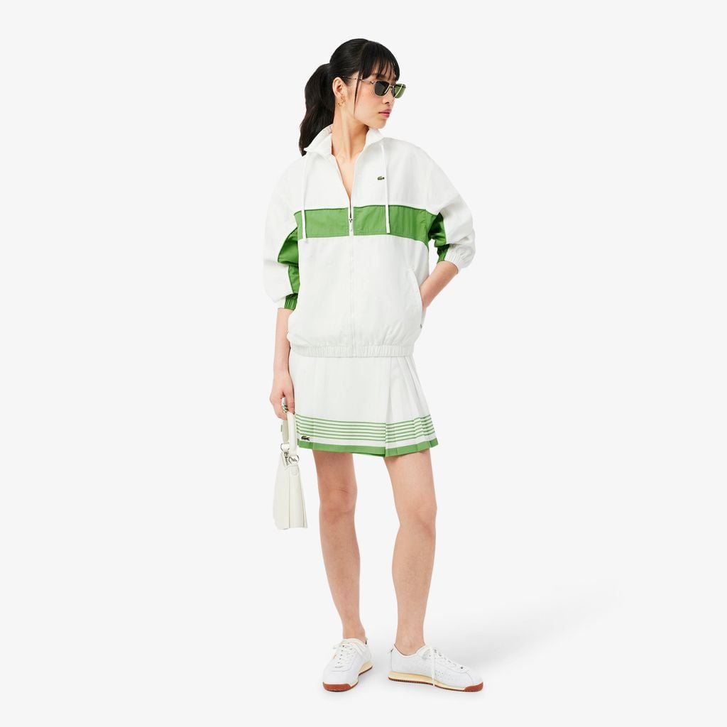 Áo Khoác Lacoste Nữ Dáng Rộng Chất Liệu Cotton Twill Có Khóa Kéo