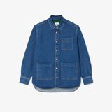 Áo Khoác Lacoste Nữ Dáng Rộng Chất Liệu Denim