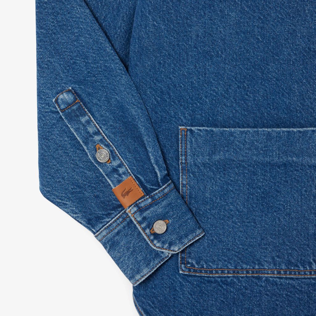 Áo Khoác Lacoste Nữ Dáng Rộng Chất Liệu Denim