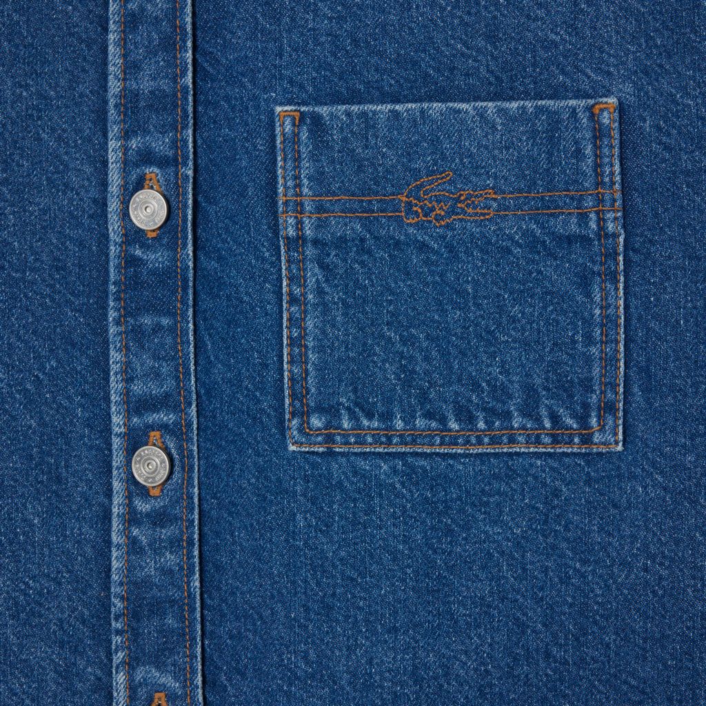 Áo Khoác Lacoste Nữ Dáng Rộng Chất Liệu Denim