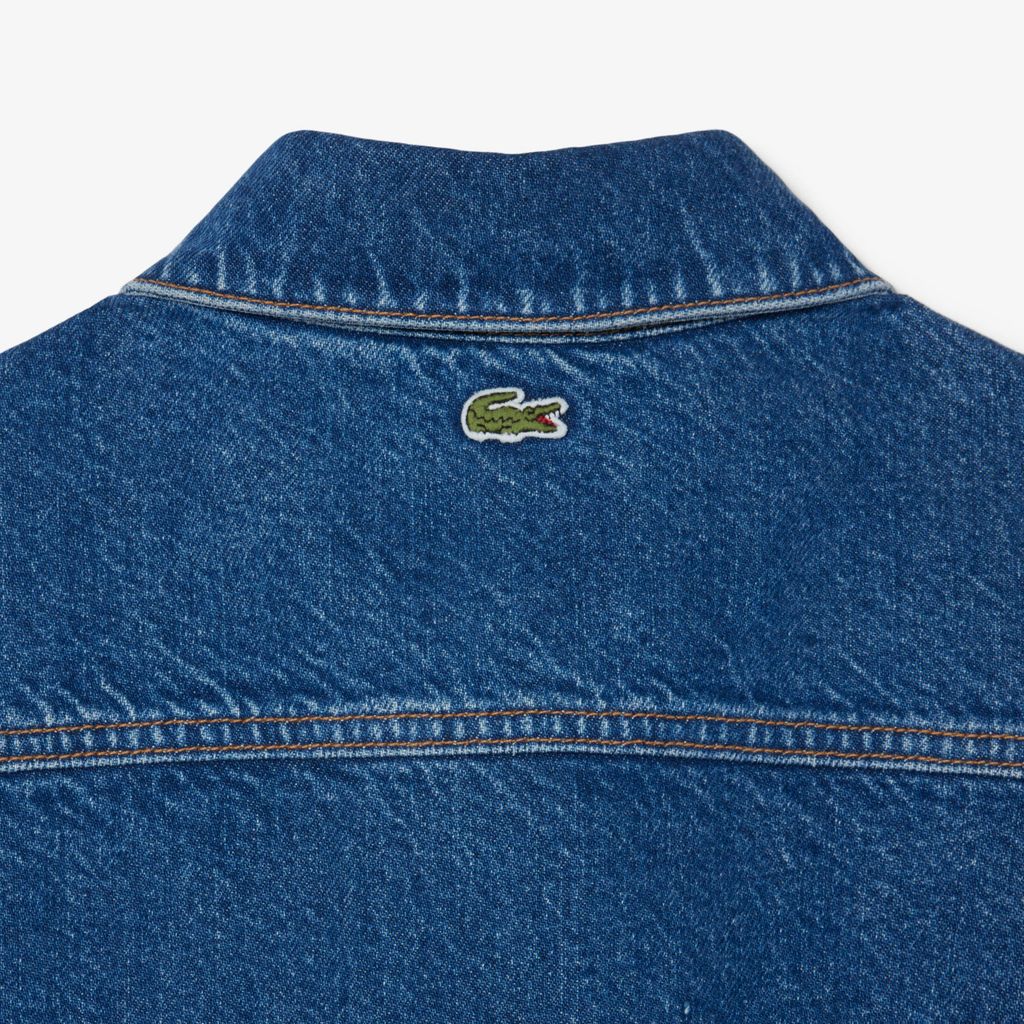 Áo Khoác Lacoste Nữ Dáng Rộng Chất Liệu Denim