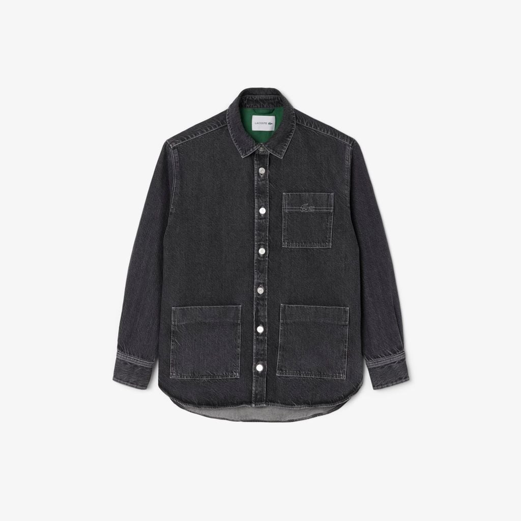 Áo Khoác Lacoste Nữ Dáng Rộng Chất Liệu Denim